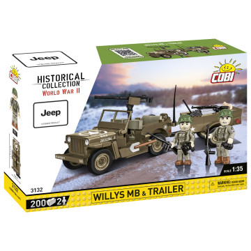 Cobi 3132 Willys MB & Trailer - 200 deler